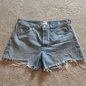 Agolde Distressed Blue Jean Shorts